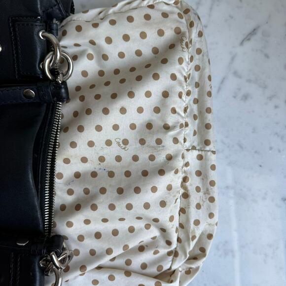 Coach Black Leather Shoulder Bag Peyton 14522 – Chain Strap Y2K Carryall - Picture 11 of 16